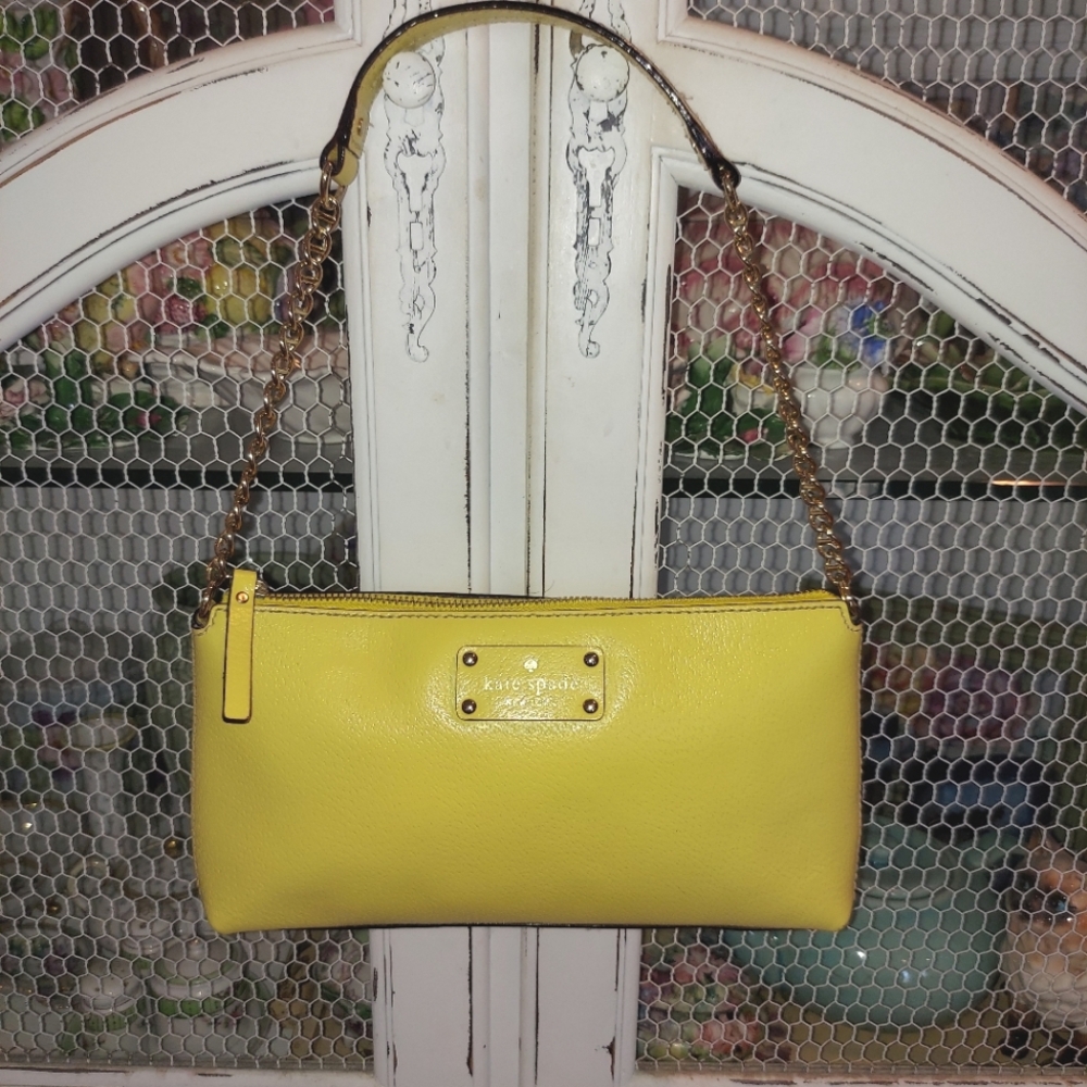 Kate Spade Sunny Sunday Yellow Parchment Leather Shoulder Bag